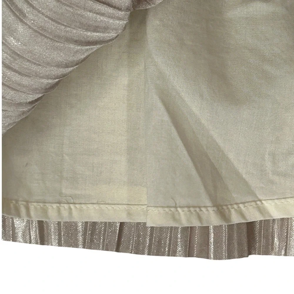 OshKosh B'Gosh Gold Short Ruffle‎ Sleeve Lined Dress Baby Girl size 18M NWT